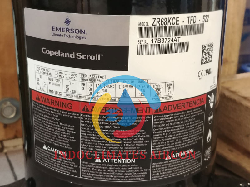 Compressor Copeland Scroll ZR68KCE-TFD-522