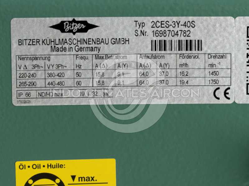 jual compressor bitzer semi hermetic 2ces-3y-40s