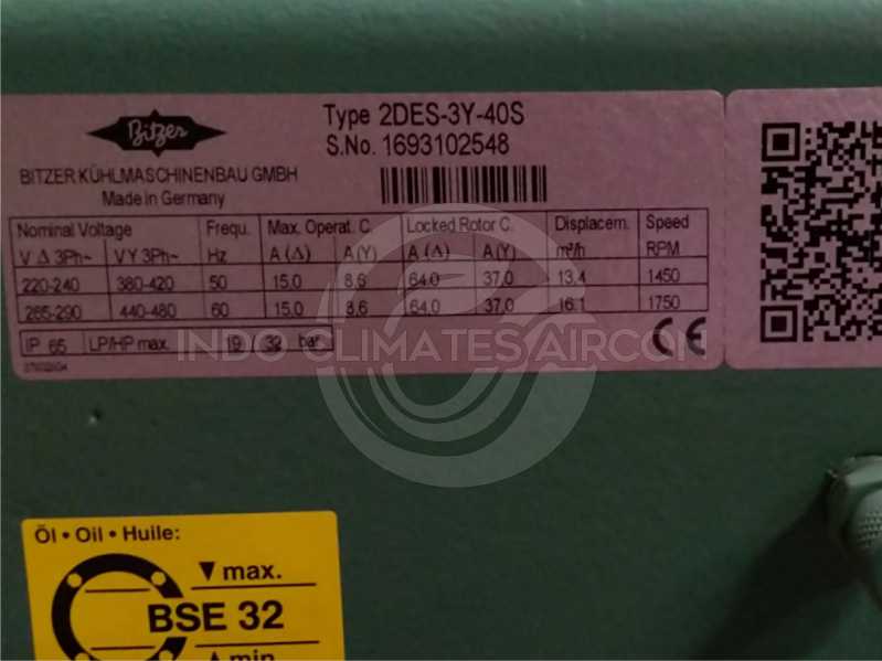 jual compressor bitzer semi hermetic 2des-3y-40s
