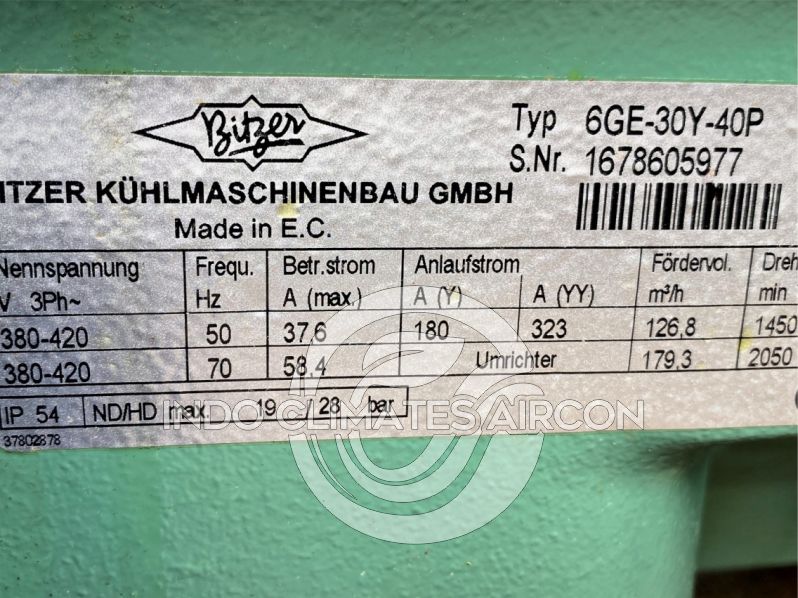 jual compressor bitzer semi hermetic 6ge-30y-40p